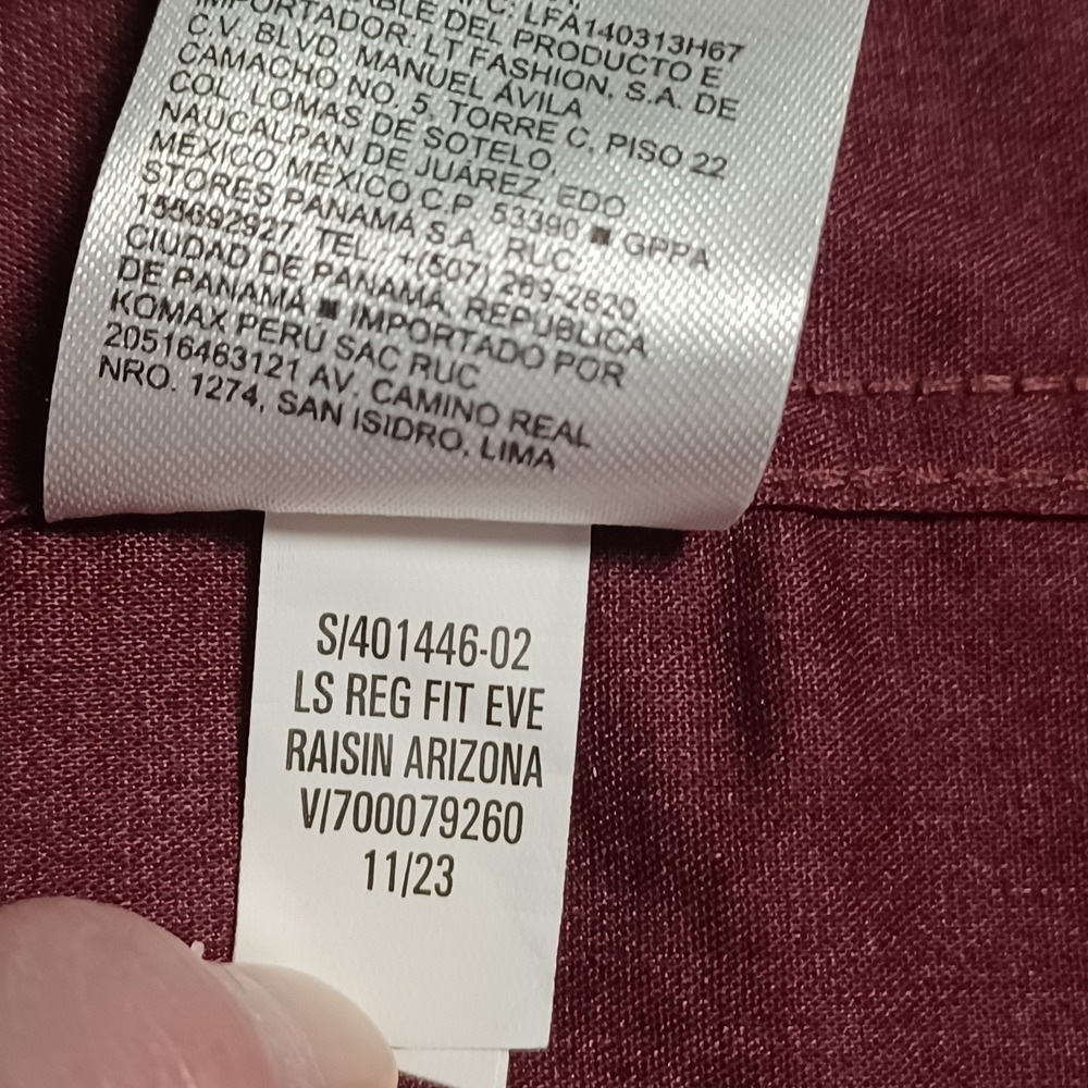Old Navy Everyday Shirt Mens M Burgundy Raisin Arizona Regular Fit Button Down - Picture 11 of 13
